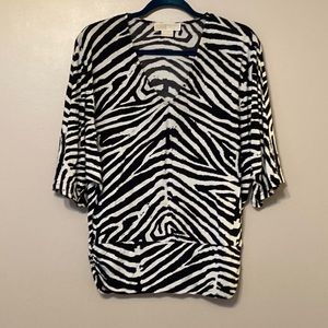 Michael Kors Zebra Print Batwing Top, XSmall